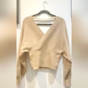 Beige Crossover Sweater by YaYa& Co.